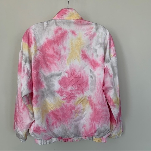Adidas Vintage Tie Dye Pink White Yellow Full Zip Jacket Size S - Picture 5 of 7